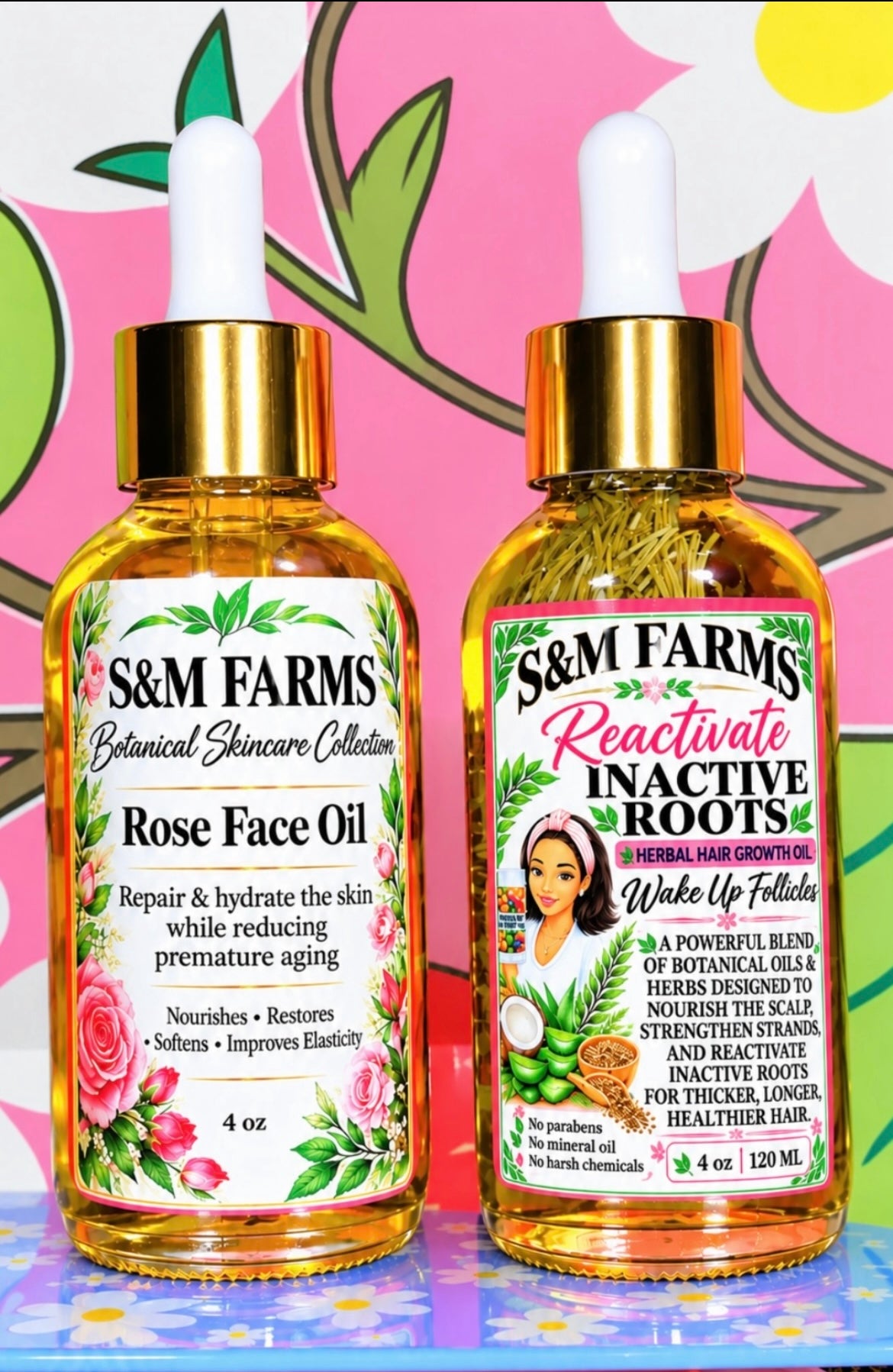 Herbal hair growth & Rose face oil